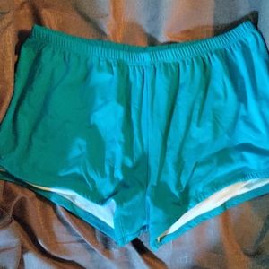 Swim bottoms,  turquoise, boy short cut, size M